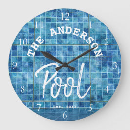 Cool Blue Tile Swimming Pool Family Name Custom La Grote Klok