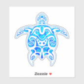 Cool Blue Tribal Turtle Sticker (Vel)