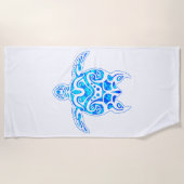 Cool Blue Tribal Turtle Strandlaken (Voorkant)