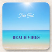 Cool Blue Tropical Beach Bier Onderzetter (Voorkant)