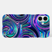 Cool Blue Turquoise Paars Pink Spiral Art Patroon Case-Mate iPhone Case (Achterkant (horizontaal))