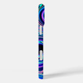 Cool Blue Turquoise Paars Pink Spiral Art Patroon Case-Mate iPhone Case (Achterkant / Rechts)