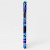 Cool Blue Turquoise Paars Pink Spiral Art Patroon iPhone Hoesje (Rechterkant)