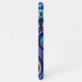 Cool Blue Turquoise Paars Pink Spiral Art Patroon iPhone Hoesje (Linkerkant)