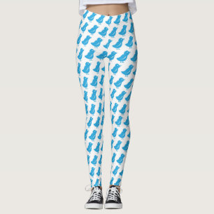 Cool Blue Tweet Bird Mode Leggings