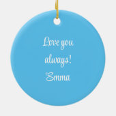 Cool Blue Typografie Merry Christmas Pop Pop Keramisch Ornament (Achterkant)