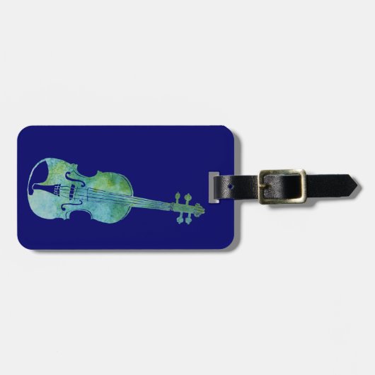 Cool Blue Violin Bagagelabel (Voorkant horizontaal)