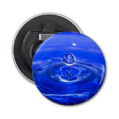 Cool Blue Water Droplet Button Flesopener (Voorkant)