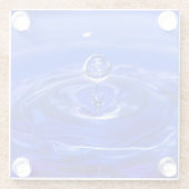 Cool Blue Water Droplet Glazen Onderzetter (Achterkant)