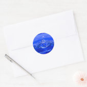 Cool Blue Water Droplet Ronde Sticker (Envelop)