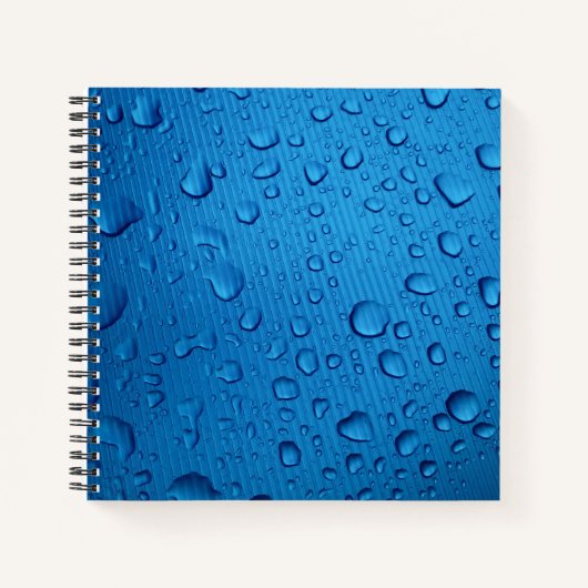 Cool Blue Water Droplets Square Notitieboek (Voorkant)