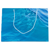 Cool Blue Water Wave Gift Bag Groot Cadeauzakje (Voorkant)