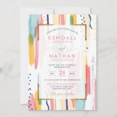Cool Blue Waterverf Memphis Chic Wedding Kaart (Voorkant)