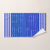 Cool Blue White Geometric Stripes Bad Handdoek (Handdoek)