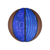 Cool Blue White Geometric Stripes Basketbal (Verticaal)