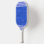 Cool Blue White Geometric Stripes Pickleball Paddle (Links)