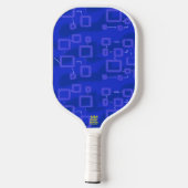 Cool Blue White Geometric Stripes Pickleball Paddle (Achterkant)
