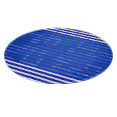 Cool Blue White Geometric Stripes Snijplank (Hoek)