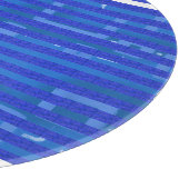 Cool Blue White Geometric Stripes Snijplank (Hoek)