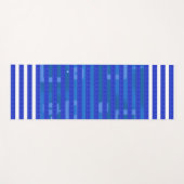 Cool Blue White Geometric Stripes Yogamat (Voorkant (horizontaal))
