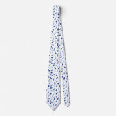 cool blue white polka stipt getild patroon stropdas (Voorkant)