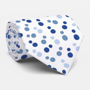 cool blue white polka stipt getild patroon stropdas