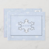 Cool Blue Winter Wedding R.S.V.P. Briefkaart (Voorkant / Achterkant)