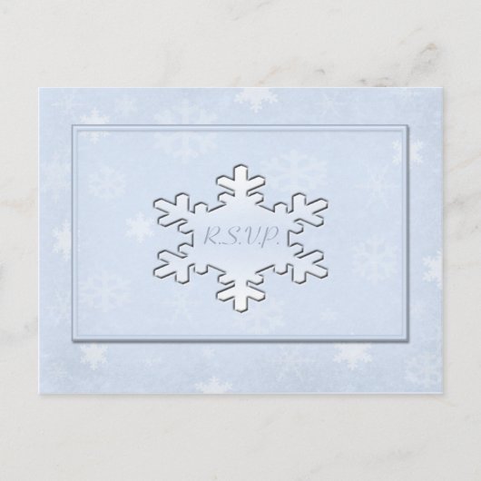 Cool Blue Winter Wedding R.S.V.P. Briefkaart (Voorkant)