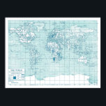Cool Blue World Poster<br><div class="desc">De wereld kan een heel coole plek zijn - kijk goed omdat er veel details op deze kaart staan!</div>