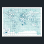 Cool Blue World Poster<br><div class="desc">De wereld kan een heel coole plek zijn - kijk goed omdat er veel details op deze kaart staan!</div>