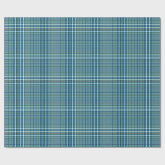 Cool Blue Woven Plaid Pattern Cadeaupapier (Vlak)