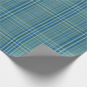 Cool Blue Woven Plaid Pattern Cadeaupapier (Hoek)