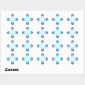 Cool Blue Zia Ronde Sticker (Vel)