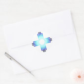 Cool Blue Zia Ronde Sticker (Envelop)