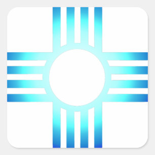 Cool Blue Zia Vierkante Sticker