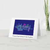 Cool Blues Pesach Word Cloud Kaart (Achterkant)