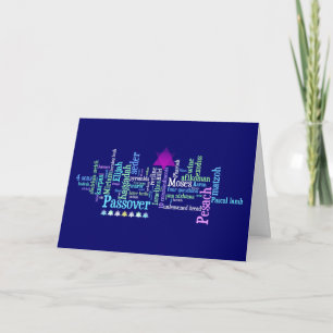 Cool Blues Pesach Word Cloud Kaart