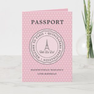 Cool Blush Paris paspoort met Afbeelding Quinceañe
