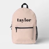 Cool Blush Roze Moderne Minimalistische Trendy Cus Bedrukte Rugzak (Voorkant)