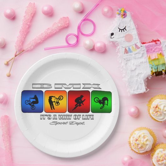Cool BMX Het is een manier van leven Papieren Bordje (Feest)