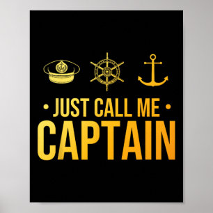 Cool Boat Captain Kunst Voor Mannen Vrouwen Zeilbo Poster