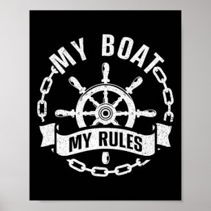 Cool Boat Kapitein Design Voor Mannen Vrouwen Boot Poster