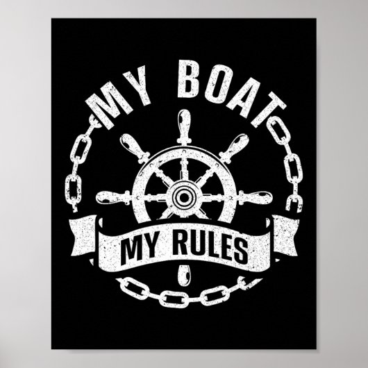 Cool Boat Kapitein Design Voor Mannen Vrouwen Boot Poster (Voorkant)