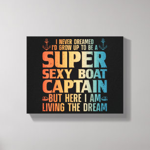 Cool Boat Kapitein Mannen Sail Pontoon Boati Canvas Afdruk