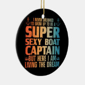 Cool Boat Kapitein Mannen Sail Pontoon Boati Keramisch Ornament (Rechts)