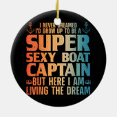 Cool Boat Kapitein Mannen Sail Pontoon Boati Keramisch Ornament (Achterkant)