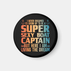Cool Boat Kapitein Mannen Sail Pontoon Boati Magneet