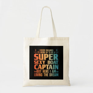 Cool Boat Kapitein Mannen Sail Pontoon Boati Tote Bag