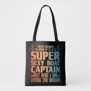 Cool Boat Kapitein Mannen Sail Pontoon Boati Tote Bag