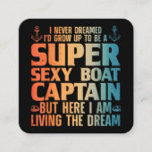 Cool Boat Kapitein Mannen Sail Pontoon Boati Vierkante Visitekaartje (Voorkant)